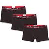 Tommy Hilfiger Tommy Jeans Pantaloncino Boxer Uomo Confezione da 3 Intimo, Nero (Black/ Black/ Black), S