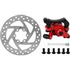 Akozon Kit Pinza Freno a Disco da 140 Mm Pinza Freno + Disco Freno + 6 * Vite di Fissaggio + Molla Resistenza All'usura in Lega di Alluminio a 6 Fori Per Scooter Elettrico