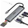 Acer Hub USB-C 10 Gbps 8 in1, Adattatore USB-C a HDMI 4K@60Hz, 2*USBC 3.2, 2*USB-A 3.0, splitter multiporta Type-C con PD 100W e lettore di schede SD/TF, per laptop, PC, iPad Pro