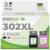 Kineco 302XL Cartucce Multipack (Nero + Colore) - Sostituzione per HP 302/302 XL per HP Envy 4525/4520/4522/4527, OfficeJet 3830/3831/3833, DeskJet 3630/1110/2130 - Alta resa (480/330)