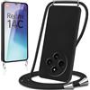 Knrlqim Cover per Xiaomi Redmi 14C con Cordino Custodia con Laccio Collana Tracolla Collo Corda Regolabile Liquido Silicone Antiurto AntiGraffio Protettiva Case per Redmi 14C 6,88,Nero