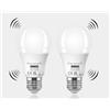 KOOYWAN LED lampadine con sensore di movimento e crepuscolare 12W 6000K Luce Bianca Fredda E27 Auto On/Off lampadine 2 Pezzis