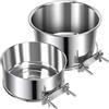 Yummy Sam 2 ciotole grandi per cibo per cani e animali domestici, in acciaio inox, anti-fuoriuscite, da appendere, con morsetto, per cani di taglia media e grande (18 x 8,9 cm e 16 x 6,6 cm)