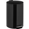 Relaxdays Pattumiera Cucina, 12 L, Cestino da Bagno, Pedale e Chiusura Soft-Close, Cesto Interno Rimovibile, Ferro, Nero, 38 x 26 x 30 cm