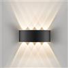 Oraymin Lampada da parete a LED per interni ed esterni, 8 W, IP65, con 8 sorgenti luminose, 3000 K, luce bianca calda, lampada a LED in alluminio, per soggiorno, camera da letto, corridoio, balcone