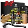 AN BAILIHUA Kit per la crescita della barba, kit di olio di batana per la crescita dei capelli, con biotina, derma roller, massaggiatore per cuoio capelluto, pettine vuoto, bottiglia da viaggio vuota per la