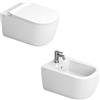 Ceramica Dolomite Mirto ? Set sanitari sospesi 3 pezzi 36ž55 bianco (vaso, bidet e sedile)