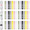 JIYIN 42 fascette riutilizzabili in silicone, cinghie regolabili multiuso elastiche per legare cavi di ricarica, auricolari, computer, fascette multicolori, per casa e ufficio