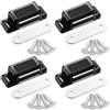 Andibro 4 chiusure magnetiche bianche per porte, con viti, facili da installare, in acciaio inox, per armadi da cucina, cassetti, armadi, persiane (nero)