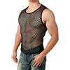 Uomo Rete Rete Trasparente Canottiera Maglia Punk T-Shirt senza Maniche