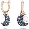 SWAROVSKI ORECCHINI LUNA, MULTICOLORE, PLACCATURA COLOR ORO ROSA,5671569