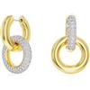 SWAROVSKI ORECCHINI DEXTERA A CERCHIO ASIMETTRICI, ANELLO CONCATENATO PLACCATO ORO GIALLO
