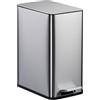 Relaxdays Pattumiera Bagno a Pedale, Cestino 10 L Secchio Interno Rimovibile e Coperchio Silenzioso, Metallo, Argentato, 10% plastica 90% Acciaio Inossidabile, 38 x 18,5 x 28 cm