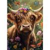 BOWETILE 5D DIY Diamond Painting Art Kits Mucca Carina, Kit di Pittura Diamante Animali per Adulti, Quadri Ricamati con Strass di Fiori per Principianti, Decorazione Murale per la Casa 30x40 cm