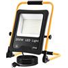 NAIZY Faretto da Cantiere LED 200W 16000LM Bianco Freddo IP66 Impermeabile per Garage Interno ed Esterno