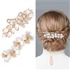 cobee Fermagli per capelli a forma di fiore, con strass, con perle, stile vintage, per matrimonio, con molla, gioielli da sposa, accessori per capelli da donna, damigella d'onore (fiori)