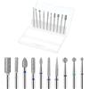 Yuanchu Set di 10 punte per trapano per unghie, in carburo di tungsteno, punte diamantate per trapano per unghie, punte per trapano per unghie, unghie Efile, manicure a secco, strumenti per pedicure
