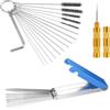 Andibro Kit per la pulizia del carburatore, set per la pulizia della punta della torcia, 13 fili di pulizia + 10 aghi per la pulizia + 5 spazzole in nylon + 1 strumento a punta + 1 chiave a farfalla