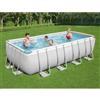 Bestway Piscina Power Steel grigio chiaro 488x244x122h