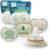 Philips Avent Ultra Start Pacifiers - Design ortodontico, per neonati 6-18 mesi, tettarella simmetrica in morbido silicone, senza BPA, 2 custodie per la sterilizzazione, confezione da 4, SCF087/26