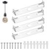 Rybtd 4 Pezzi Piastra di Fissaggio per Lampadario 90mm Acciaio inossidabile Staffa a sospensione per lampada con accessori per viti per base lampada da soffitto per ufficio domestico
