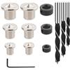 Rybtd 6/8/10mm Kit guida di perforazione con 6 Strumento di allineamento dei tasselli + 3 Arresti di profondità di perforazione + 3 punte da trapano per il lavoratore a Mark Pin Center Position