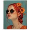 A.S. Création WTD DD133365 - Stampa su tela Flowergirl, colore: arancione, blu, 40 x 50 cm