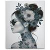 A.S. Création WTD DD132894 - Stampa su tela, motivo floreale, colore: blu, grigio, 40 x 50 cm