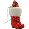 Dekohelden24 Lauschaer - Palline per albero di Natale Lauscha, sfere di vetro, decorazioni per albero di Natale, in vetro, stivali di Babbo Natale, in rosso, in Lauscha, lunghezza 5 x 2 x 9 cm