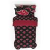 Franco Collectibles - Biancheria da letto ispirata a Naruto Akatsuki, 5 pezzi, set di lenzuola e piumoni reversibili super morbidi con copriletto, (Prodotto con licenza ufficiale)