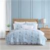 Laura Ashley - Set copripiumino, biancheria da letto super morbida con federe abbinate, design con bordo smerlato (peonia giardino blu, matrimoniale/matrimoniale)