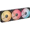 CORSAIR iCUE LINK LX120-R RGB 120mm Ventole PWM Invertite - Kit Tripla Ventola - Basso Rumore, CORSAIR Cuscinetto Magnetico a Cupola, Doppio Anello Luminoso, Viti QuikTurn™, Modalità Zero RPM - Nero