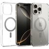 Caseology Capella Mag Cover per iPhone 16 Pro Max [Ultra Trasparente] Cover con Protezione Magnetica Militare Anticaduta e Impugnatura Laterale per iPhone 16 Pro Max - Clear Gray