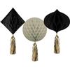 Folat 68693 Nero, Crema, Champagne Oro-Set Favi-Crème Noir-3 pezzi-Una decorazione di buon compleanno elegante e adorabile, black