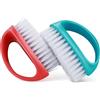 Amaxiu Set di 2 spazzole per unghie robuste per pulire le dita, in nylon duro e duro, pulizia profonda delle mani di meccanici e giardinieri