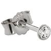 NKlaus orecchini singoli da donna uomo oro bianco 333 8 carati zirconi 3,0mm singolo 1769