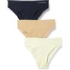 Tommy Hilfiger Donna Slip Brasiliana Confezione da 3 Senza Cuciture, Multicolore (Ivory/Misty Blush/Navy), L