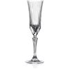 RCR Cristalleria Italiana 18 cl - Adagio Calice Flute Rigato in Vetro - Set 6 Pezzi
