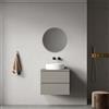 MedaHome Mobile bagno sospeso 60 cm Grigio Cenere per Lavabo d'appoggio Specchio Tondo - Fiji Paint
