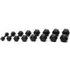 Diamond Fitness SET 8 COPPIE MANUBRI GOMMATI ESAGONALI BLACK - TOTALE 180 KG COD.MGED-B2,5-20 LINEA DIAMOND