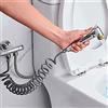 Annadue Tubo doccia a molla, flessibile telescopico, a prova di esplosione e anti-avvolgimento, per acqua idraulica, WC, bidet, spruzzatore, pistola, bagno (grigio)