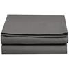Elegant Comfort Lenzuolo senza pieghe, antimacchia, in microfibra, grigio, queen size