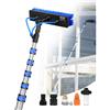 VEVOR Kit Palo Alimentato ad Acqua, Palo per Pulizia dei Pannelli Solari 11 m con Manico Estensibile, Testina della Spazzola Girevole a 180° Tubo Flessibile 20 m, per Ponte Pannello Solare Roulotte