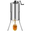 VEVOR Estrattore di Miele, Centrifuga Manuale per Miele a 2 Telaini in Acciaio Inox, con Coperchio Trasparente, Regolabile in Altezza, Apicoltura per Estrazione di Favi, 340 x 610 x 1080 mm