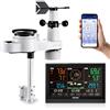 VEVOR Stazione Meteorologica Wi-Fi, Schermo VA da 190 mm, Sensore Esterno Wireless Alimentato a Energia Solare, Pluviometro, per Previsioni del Tempo, Temperatura, Umidità, Precipitazioni