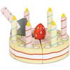 Le Toy Van - Childrens Wooden Honeybake Vanilla Birthday Cake Food Pretend Toy , Birthday Cake Or Afternoon Tea Role Play Toy