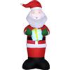 Outsunny Babbo Natale Gonfiabile con Regalo, 3 Luci LED e Gonfiatore Incluso, 77x68x184cm