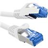 InLine Cavo patch, Cat.6A, S/FTP, TPE (LSZH), CCA, PoE, LAN, Ethernet, cavo di rete, RJ45 Gigabit, bianco, 1 m, 72601W