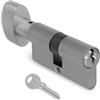 AMIG - Cilindro per Serrature - Misura: 90 mm (45-45M) - Níquel mate - 6 Perni - Sistema Anti-gancio e Anti-bumping - Perni Anti-perforazione - Include 3 Chiavi - Vite di Fissaggio da 65 mm