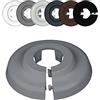 FUX Copri Tubi Termosifoni - 2 Rosette per Termosifone 18mm, Grigio finestra (RAL 7040) - Copertura per Tubi Riscaldamento, Rosette Termosifoni, Accessori Termosifoni